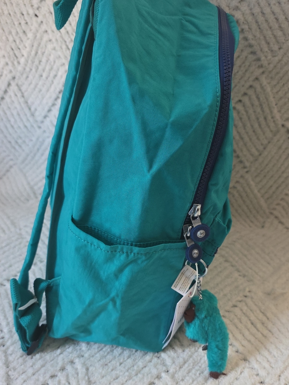 Kipling Teal Green Backpack with Monkey Charm - Picture 2 of 6